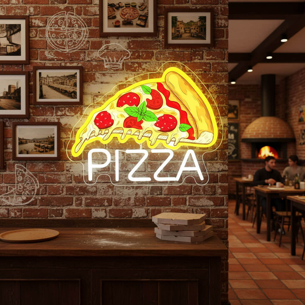 Pizza Slice UV-Print LED Neon Sign - Image 3