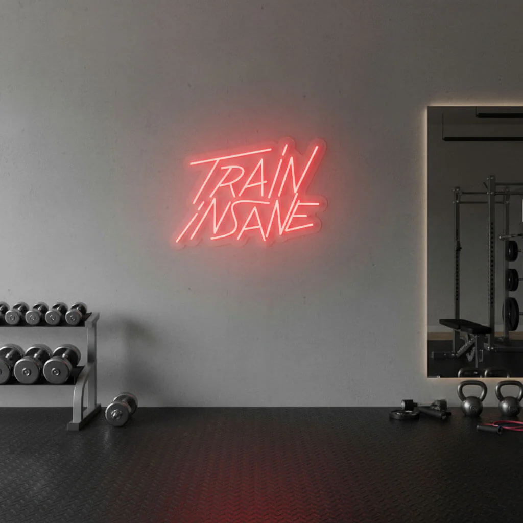 Train Insane - Gym LED Neon Sign - Image 3